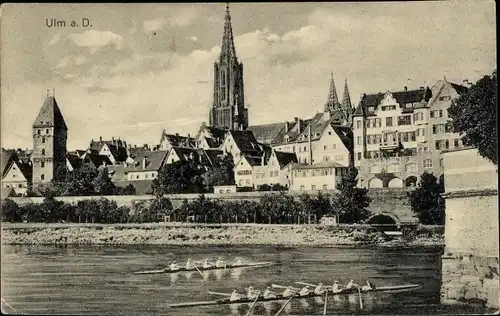 Ak Ulm an der Donau, Münster, Ruderer