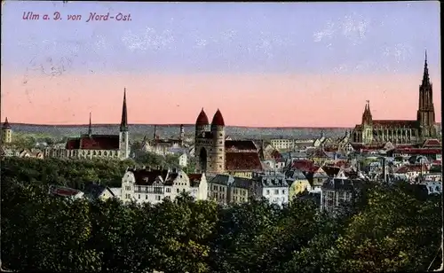 Ak Ulm an der Donau, Ansicht von Nord-Ost, Münster