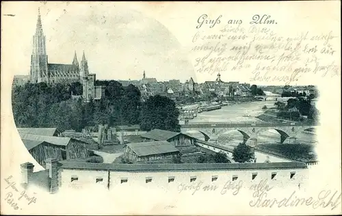 Ak Ulm an der Donau, Gesamtansicht, Münster