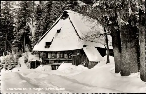 Ak Sankt Märgen im Schwarzwald, Rankmühle, Winter