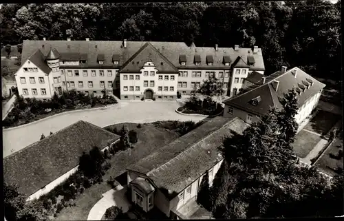 Ak Bad Mergentheim in Tauberfranken, Schloss, Versorgungs Kuranstalt, Fliegeraufnahme