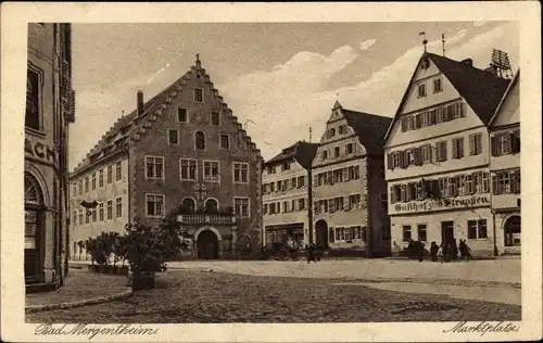 Ak Bad Mergentheim in Tauberfranken, Marktplatz, Gasthof zum Straußen