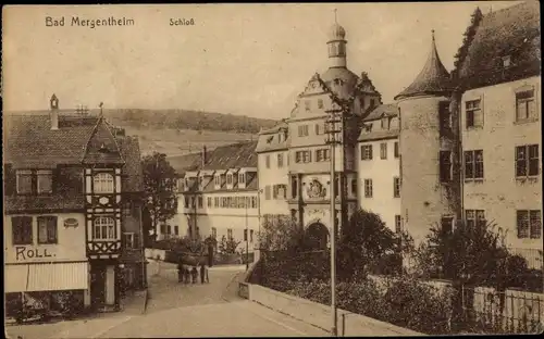 Ak Bad Mergentheim in Tauberfranken, Schloss, Konditorei Roll