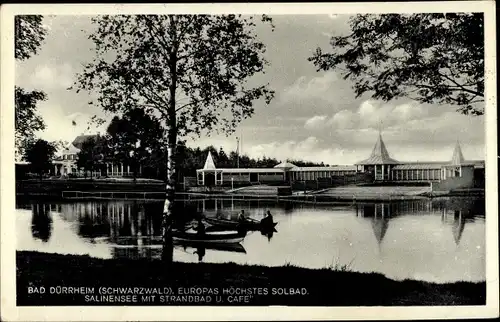 Ak Bad Dürrheim, Salinensee mit Strandbad und Cafe