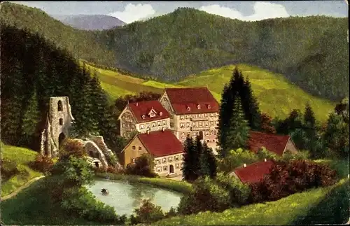 Künstler Ak Oppenau im Schwarzwald, Klosterruine Allerheiligen