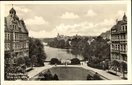 Ak Kaliningrad Königsberg Ostpreußen, Blick nach dem Schlossteich