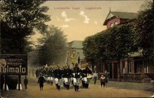 Ak Lockstedt in Holstein, Lockstedter Lager, Lagerstraße, Reklame Palmato Pflanzenbutter