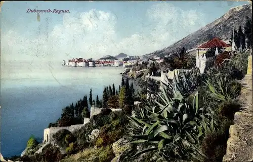 Ak Dubrovnik Kroatien, Gesamtansicht