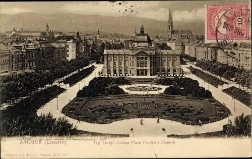 Ak Zagreb Kroatien, Trg. Franje Josipa