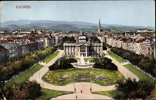 Ak Zagreb Kroatien, Blick auf den Ort