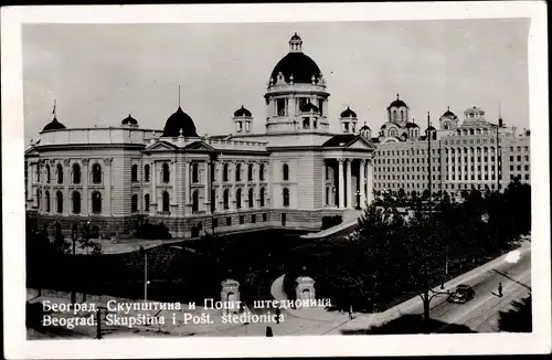Ak Belgrad Beograd Serbien, Straßenpartie, Gebäude