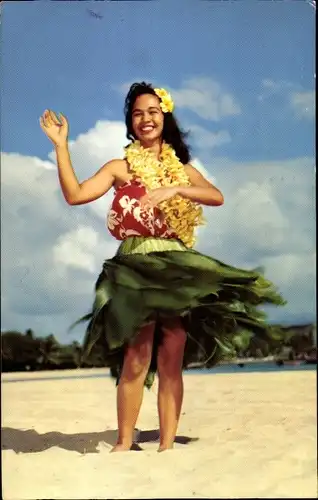 Ak Hawaii USA, Lovely Hawaiian Hula Maiden