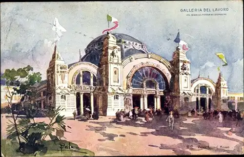 Künstler Ak Milano Mailand Lombardia, Esposizione 1906, Galleria del Lavoro