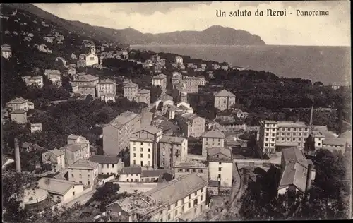 Ak Nervi Genova Genua Liguria, Blick auf den Ort