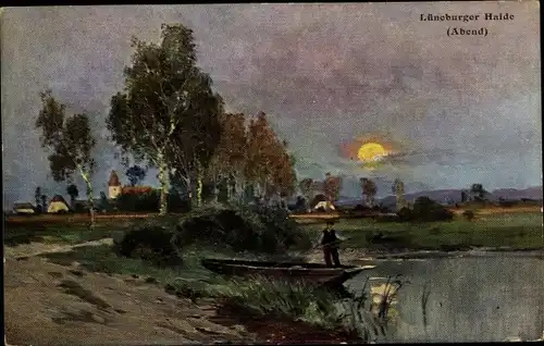 Ak Lüneburger Heide, Abend