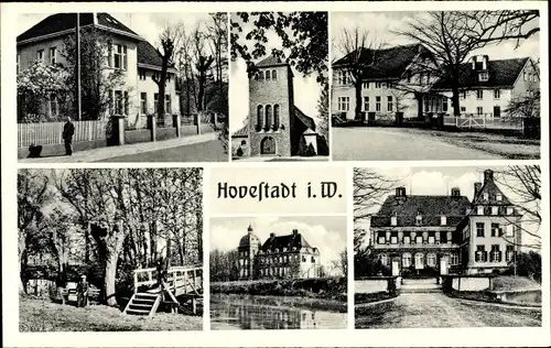 Ak Hovestadt Lippetal in Westfalen, Erholungsheim Haus Hovestadt, Brücke, Kirche