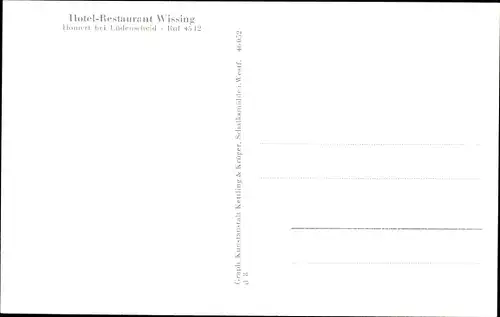 Ak Homert Lüdenscheid im Märkischen Kreis, Hotel Wissing