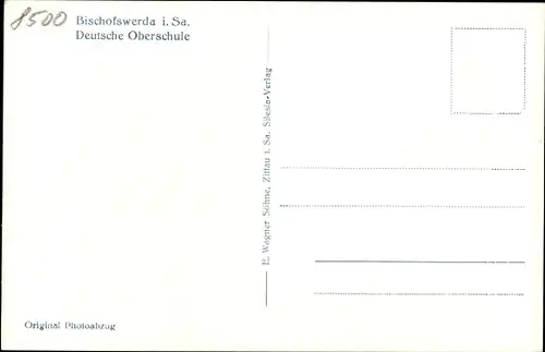 Ak Bischofswerda in Sachsen, Deutsche Oberschule