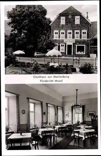Ak Pünderich Mosel, Gasthaus zur Marienburg, Innen, Inh. Josef Lehmen