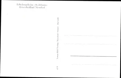 Ak Ostseebad Niendorf Timmendorfer Strand, Erholungsheim St. Johann