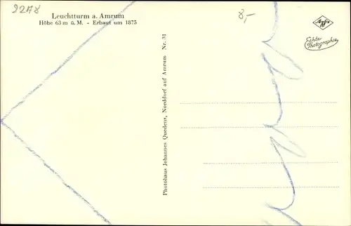 Ak Insel Amrum in Nordfriesland, Leuchtturm