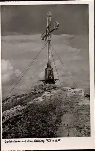 Ak Rottach Egern in Oberbayern, Wallberg, Gipfel Kreuz
