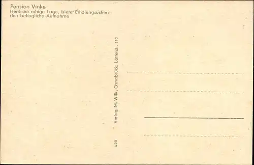 Ak Hüllhorst Kreis Lübbecke, Pension Vinke, Wiehengebirge, Nachtigallental