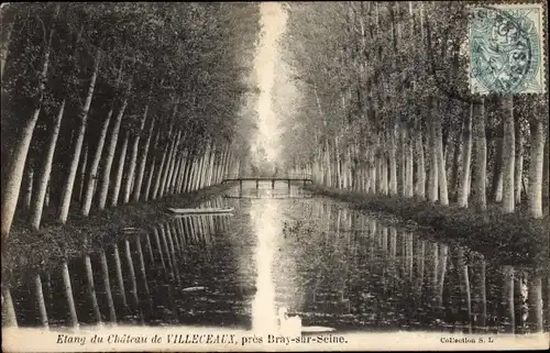 Ak Villeceaux Jaulnes Seine et Marne, Etang du Chateau de Villeceaux