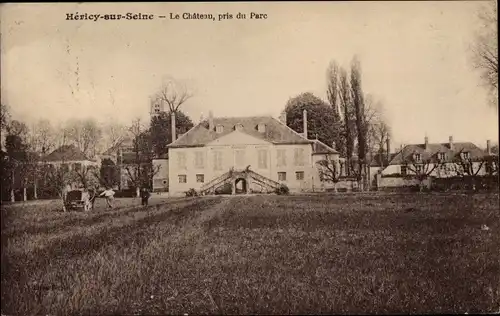 Ak Hericy Seine et Marne, Le Chateau, pris du Parc