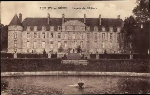 Ak Fleury en Bière Seine et Marne, Facade du Chateau