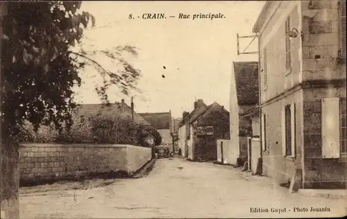 Ak Crain Yonne, Rue Principale