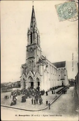 Ak Beaupréau Maine et Loire, Eglise Saint Martin
