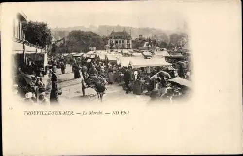 Ak Trouville sur Mer Calvados, Le Marché