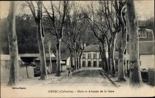 Ak Orbec Calvados, Gare, Avenue de la Gare