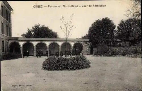 Ak Orbec Calvados, Pensionnat Notre Dame, Cour de Recreation