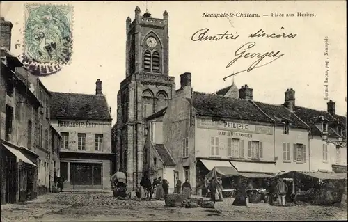 Ak Neauphle le Chateau Yvelines, Place aux Herbes