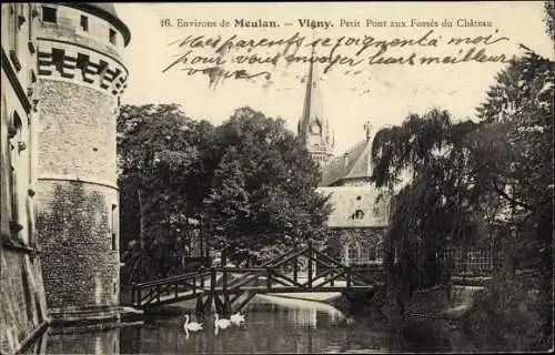 Ak Vigny Val d’Oise, Petit Pont aux Fosses du Chateau