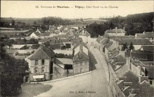 Ak Vigny Val d’Oise, Cote Nord vu du Clocher