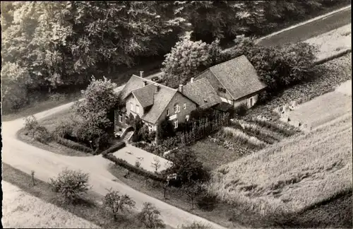 Ak Unsen Sünteltal Hameln in Niedersachsen, Gasthaus Süntelpforte, A. Berlips, Fliegeraufnahme