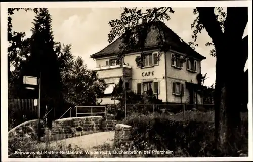 Ak Büchenbronn Pforzheim im Schwarzwald, Kaffee Restaurant Wiederrecht