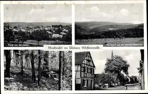 Ak Neuhäusel im Westerwald, Mozartbuche, Dorfmitte, Blick auf den Ort