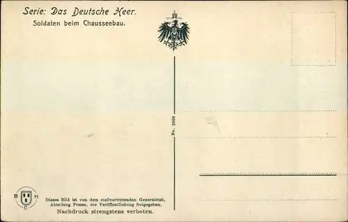 Ak Das Deutsche Heer, Soldaten beim Chausseebau