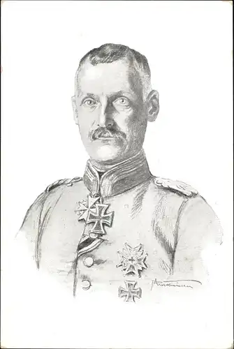 Künstler Ak Kronprinz Rupprecht von Bayern, Portrait in Uniform, Orden