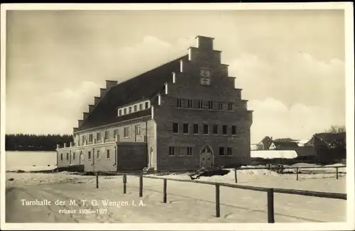 Ak Wangen im Allgäu, Turnhalle der MTG Wangen, Einweihung 1927