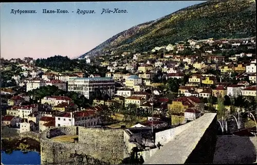 Ak Pile Kono Ragusa Dubrovnik Kroatien, Blick auf den Ort