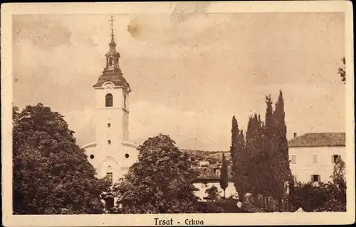 Ak Trsat Tersatto Sušak Rijeka Fiume Kroatien, Crkva, Kirche