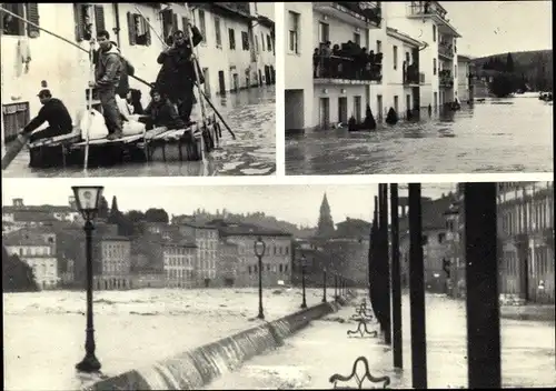 Ak Firenze Florenz Toscana, Hochwasser 1966, überschwemmte Straßen