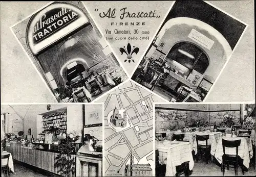 Ak Firenze Florenz Toscana, Trattoria Al Frascati, Via Cimatori, Innenansicht
