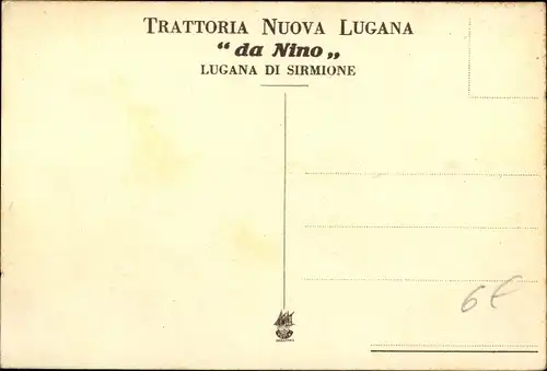 Künstler Ak Lugana di Sirmione Lago di Garda Lombardia, Trattoria Nuova Lugana da Nino