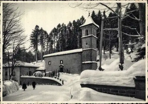 Ak Abetone Toskana, Chiesa, Winteransicht